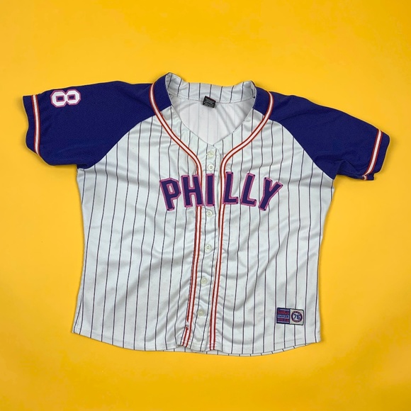 Vtg Soho Babe Sports Philly Baseball Top Shirt - Picture 1 of 7